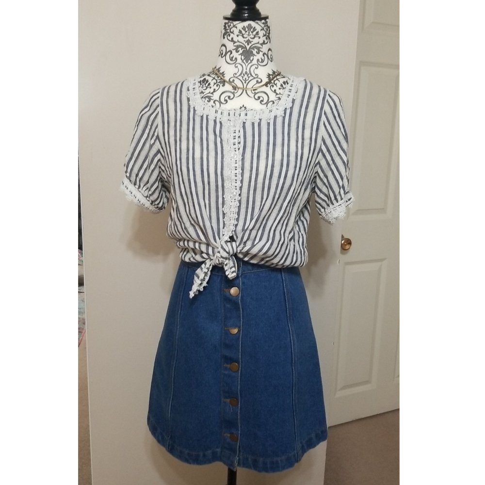 Stripped, button up shirt from Velvet Rose